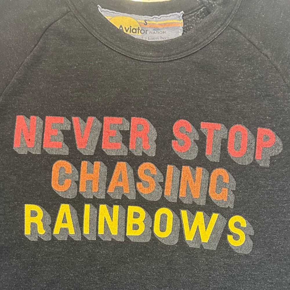 Aviator Nation EUC NEVER STOP CHASING RAINBOWS CREW SWEATSHIRT - Picture 13 of 14